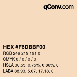 Código de color: HEX #F6DBBF00 | qconv.com