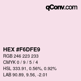 カラーコード: HEX #F6DFE9 | qconv.com