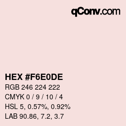 Color code: HEX #F6E0DE | qconv.com