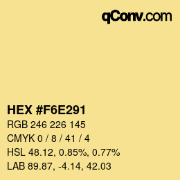 Color code: HEX #F6E291 | qconv.com