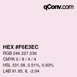 カラーコード: HEX #F6E3EC | qconv.com