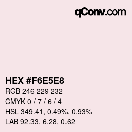 Color code: HEX #F6E5E8 | qconv.com