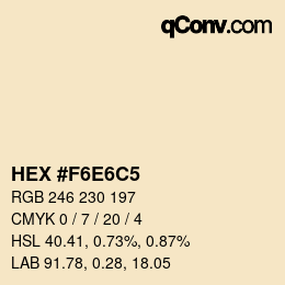Color code: HEX #F6E6C5 | qconv.com