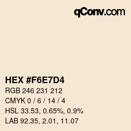 Color code: HEX #F6E7D4 | qconv.com