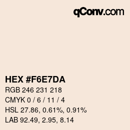 カラーコード: HEX #f6e7da | qconv.com