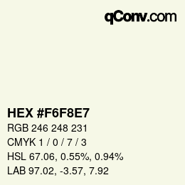 Color code: HEX #F6F8E7 | qconv.com