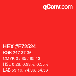 Color code: HEX #F72524 | qconv.com