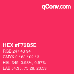Código de color: HEX #F72B5E | qconv.com