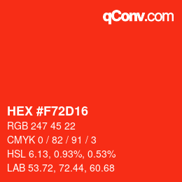 Color code: HEX #F72D16 | qconv.com