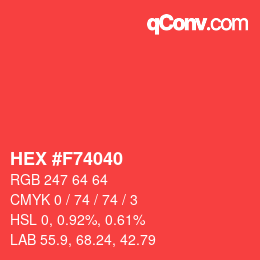 カラーコード: HEX #F74040 | qconv.com