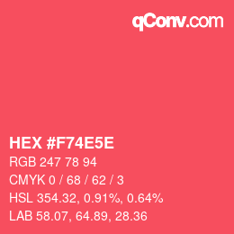 Farbcode: HEX #F74E5E | qconv.com