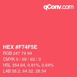 Color code: HEX #F74F5E | qconv.com
