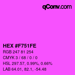 Color code: HEX #F751FE | qconv.com