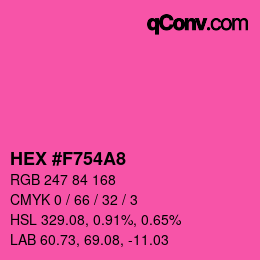 カラーコード: HEX #F754A8 | qconv.com