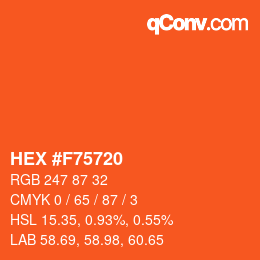 Color code: HEX #F75720 | qconv.com