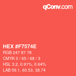 Color code: HEX #F7574E | qconv.com