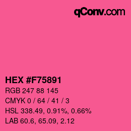 カラーコード: HEX #F75891 | qconv.com