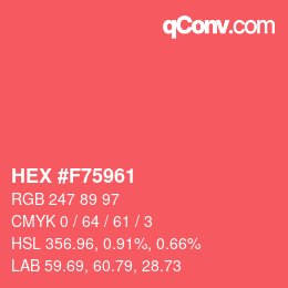Color code: HEX #F75961 | qconv.com