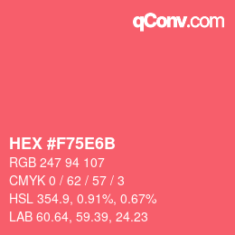 Color code: HEX #F75E6B | qconv.com