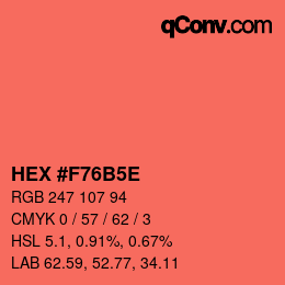 Farbcode: HEX #F76B5E | qconv.com