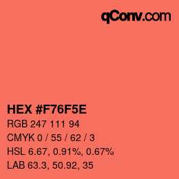 Color code: HEX #F76F5E | qconv.com