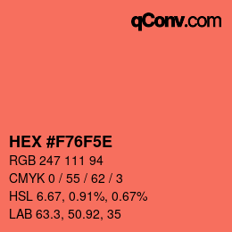 Color code: HEX #F76F5E | qconv.com