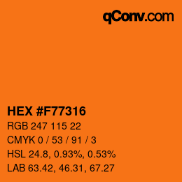 Color code: HEX #F77316 | qconv.com