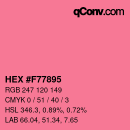 Color code: HEX #F77895 | qconv.com