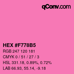 Color code: HEX #F778B5 | qconv.com