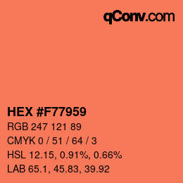 Color code: HEX #F77959 | qconv.com