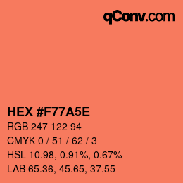 Color code: HEX #F77A5E | qconv.com