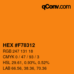 颜色代码: HEX #F78312 | qconv.com