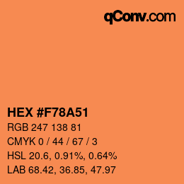 Color code: HEX #F78A51 | qconv.com
