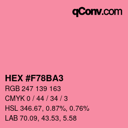 カラーコード: HEX #F78BA3 | qconv.com