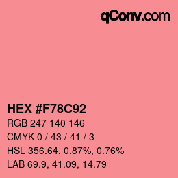 Color code: HEX #F78C92 | qconv.com