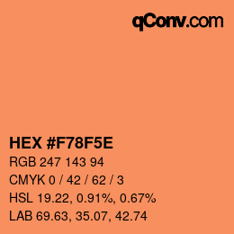 Color code: HEX #F78F5E | qconv.com