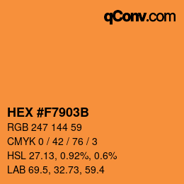 Color code: HEX #F7903B | qconv.com