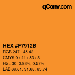 颜色代码: HEX #F7912B | qconv.com