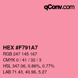 カラーコード: HEX #F791A7 | qconv.com