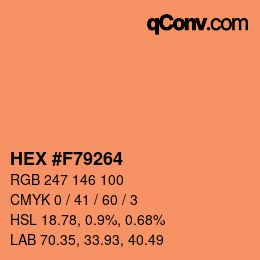 颜色代码: HEX #F79264 | qconv.com