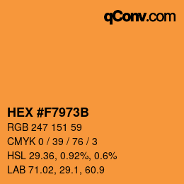 Color code: HEX #F7973B | qconv.com