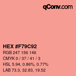 Color code: HEX #F79C92 | qconv.com