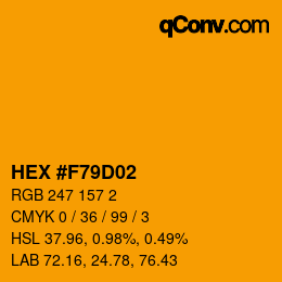 Color code: HEX #F79D02 | qconv.com