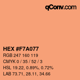 カラーコード: HEX #F7A077 | qconv.com