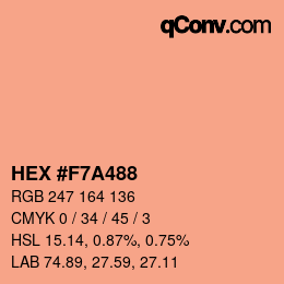 颜色代码: HEX #F7A488 | qconv.com