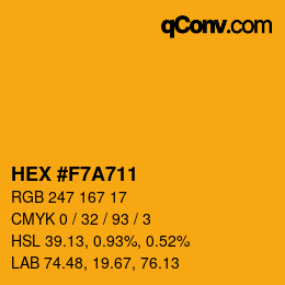 Color code: HEX #F7A711 | qconv.com