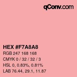 カラーコード: HEX #F7A8A8 | qconv.com