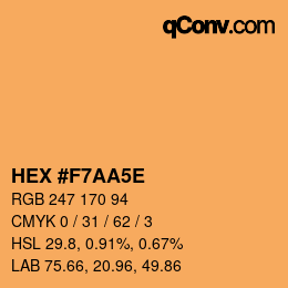 Color code: HEX #F7AA5E | qconv.com