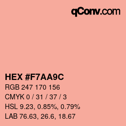 Color code: HEX #F7AA9C | qconv.com