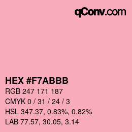 Color code: HEX #F7ABBB | qconv.com